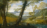 River Landscape (ca. 1590) by Annibale Carracci.  