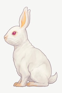 White rabbit, Chinese zodiac animal illustration psd