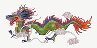 Chinese dragon, traditional New Year celebration illustration psd