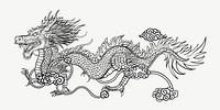 Chinese dragon, traditional animal drawing psd