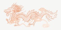 Golden dragon, Chinese New Year celebration illustration psd