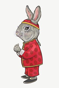 Chinese rabbit animal, 2023 New Year celebration graphic psd