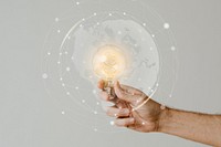 Global business idea, light bulb sphere