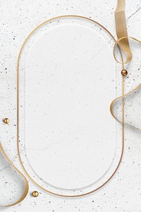Oval gold frame with baubles festive social template mockup