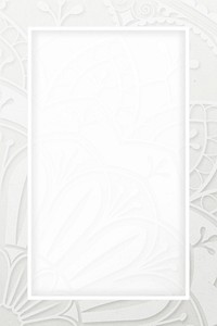 Aesthetic white ornamental frame background