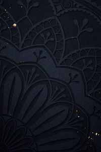 Black ornamental background, flourish design