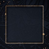 Black ornamental frame background, flourish design