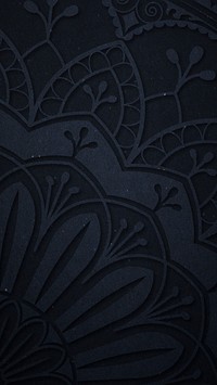 Black ornamental mobile wallpaper, flourish design