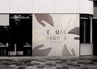 'Equal Rights' psd on billboard sign mockup BLM support campaign