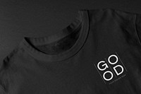 Black t-shirt mockup, unisex apparel psd