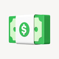 3D dollar bills, money clipart, financial business graphic