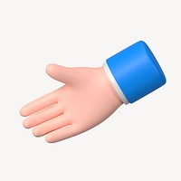 Businessman extending hand clipart, 3D graphic psd