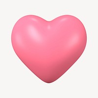 3D heart shape sticker, love, pink Valentine's day graphic