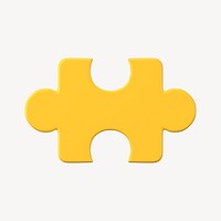 3D jigsaw clipart, business challenge symbol
