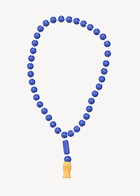 Prayer beads 3D clipart, Islamic religion psd