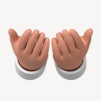 Muslim praying hand gesture, 3D illustration