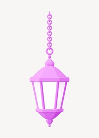 3D Ramadan lantern clipart, purple object illustration