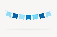 Party flags clipart, 3d birthday graphic