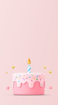 Birthday iPhone wallpaper, 3d aesthetic graphic