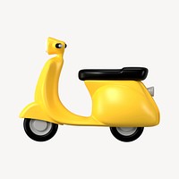 Yellow motorcycle, 3D EV vehicle illustration psd