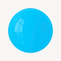 3D blue ball collage element, cute design psd