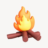 3D bonfire collage element, aesthetic design psd