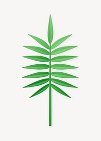 3D leaf collage element, botanical design psd