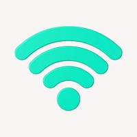 3D wifi symbol, green technology graphic psd