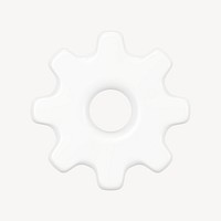 White gear sticker, 3D business system psd
