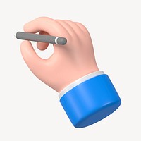 Hand holding stylus clipart, business deal, 3D illustration psd