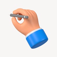 Businessman's hand holding pencil, 3D illustration psd