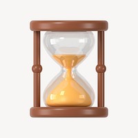 3D hourglass clipart, time management concept psd