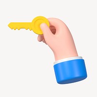 Hand holding key clipart, real estate agent psd