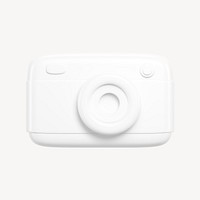 White camera roll 3D icon sticker psd