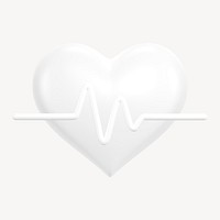 Heartbeat, health icon, 3D rendering illustration