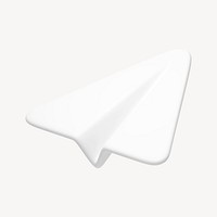 Paper plane, message 3D icon sticker psd