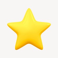 Star, favorite 3D icon sticker psd