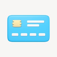 Credit card icon, 3D rendering illustration psd