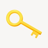 Key icon, 3D rendering illustration psd