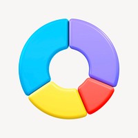 Pie chart icon, 3D rendering illustration
