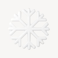 Snowflake icon, 3D minimal illustration psd