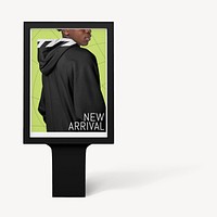 Bus stop advertising sign mockup, 3D rendering psd