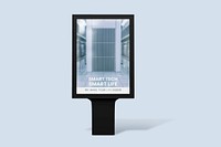 Bus stop advertising sign mockup, 3D rendering psd