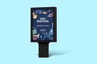 Bus stop advertising sign mockup, 3D rendering psd