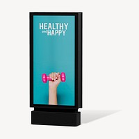 Bus stop advertising sign mockup, 3D rendering psd