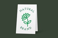 Foldable a-frame sign mockup, flower logo psd