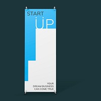 Banner stand sign mockup, business branding psd