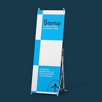 Banner stand sign mockup, business branding psd