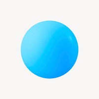 3D blue ball, shape collage element psd