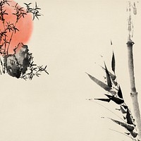 Aesthetic vintage Japanese nature background